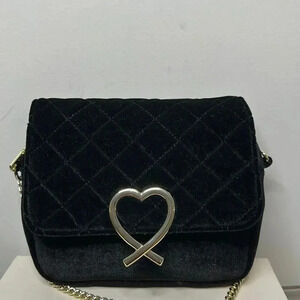 H&M Black with Gold Heart Crossbody Bag